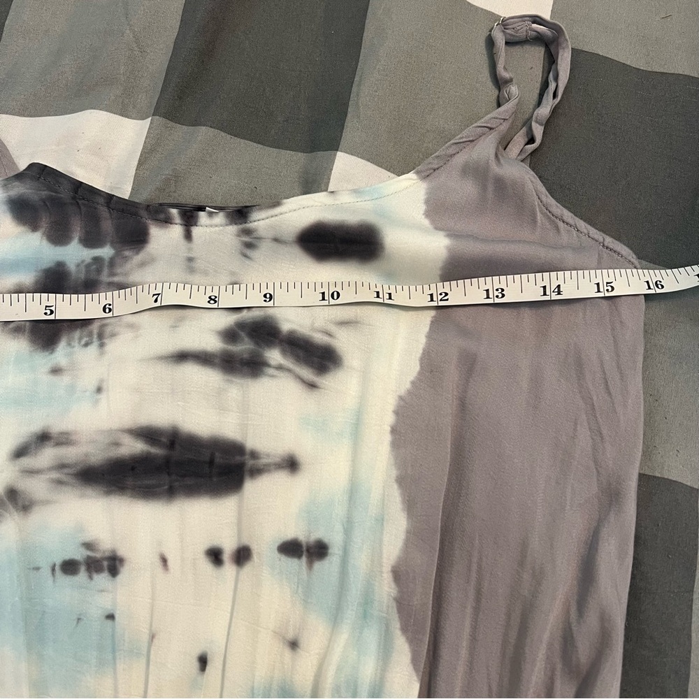 Young Fabulous and Broke Grey Tie Dye Side Slit Maxi Dress Rayon Size Small - Picture 9 of 12